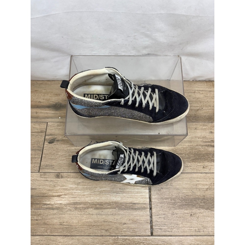 Golden Goose Deluxe Brand Mid Star Glitter Black EU 40 US Size 9 Made in Italy - Picture 9 of 10